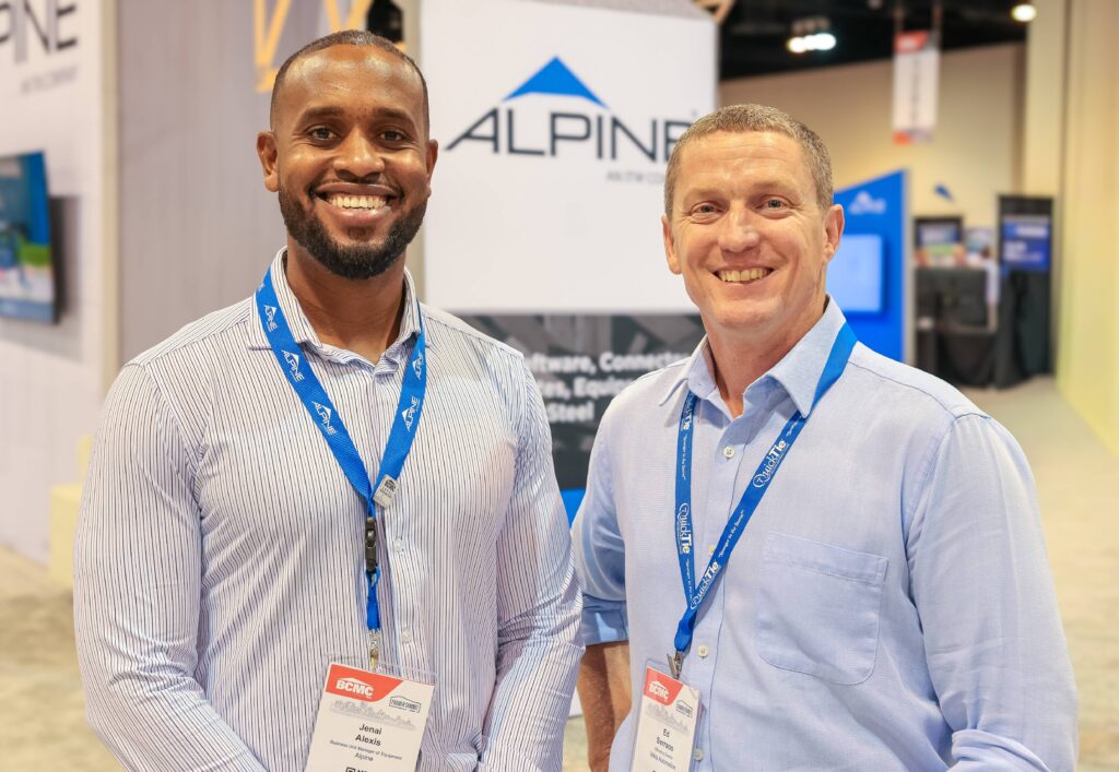 Jenai Alexis (left), Alpine, an ITW Company, and Ed Serrano (right), Vekta USA, celebrate the new partnership that emphasizes a commitment to improving CM efficiencies.